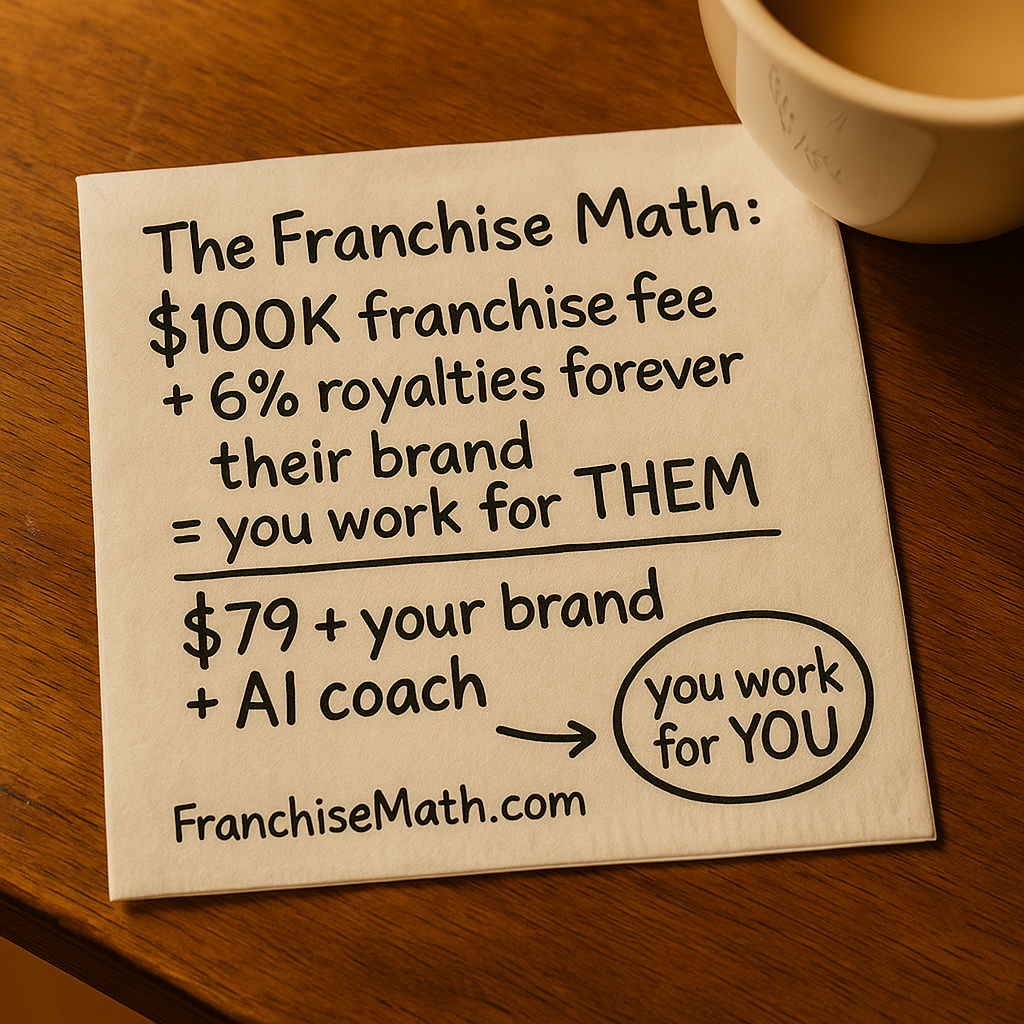 The Franchise Math — napkin calculation comparing franchise costs to HomePro